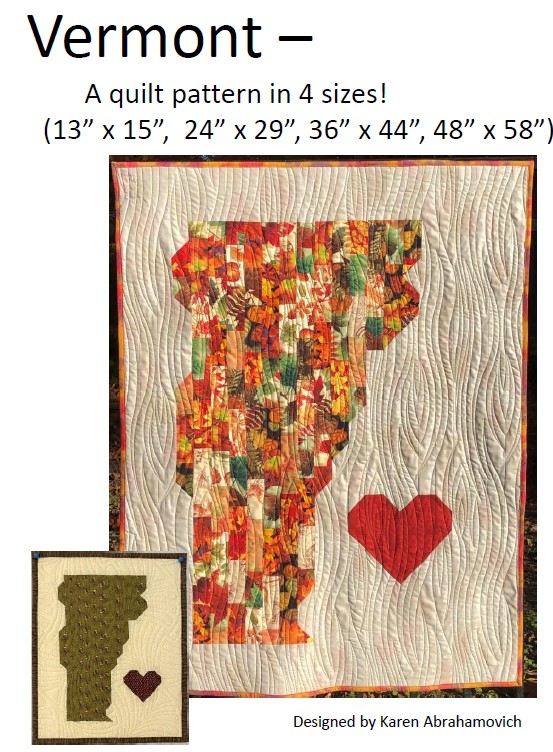Vermont State Quilt Pattern (and optional fabric bundles)
