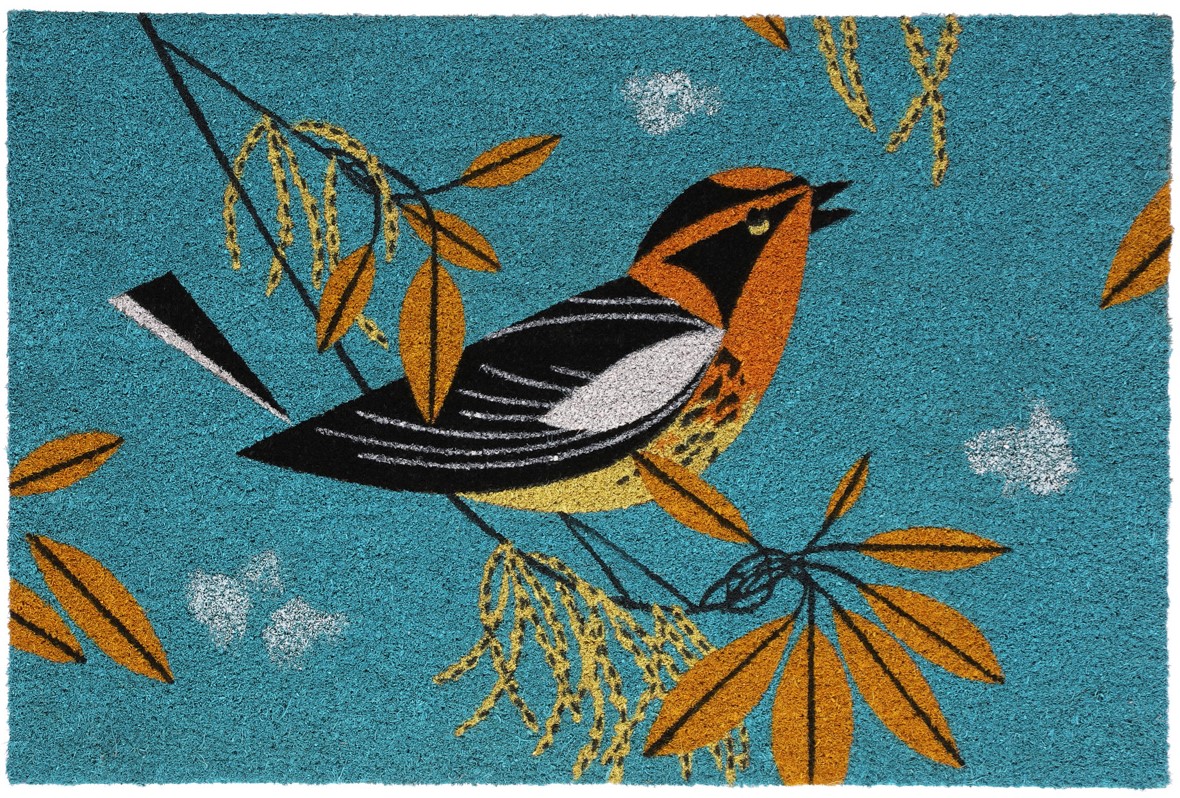 Cardinal Courtship Welcome mat - The Charley Harper Gallery