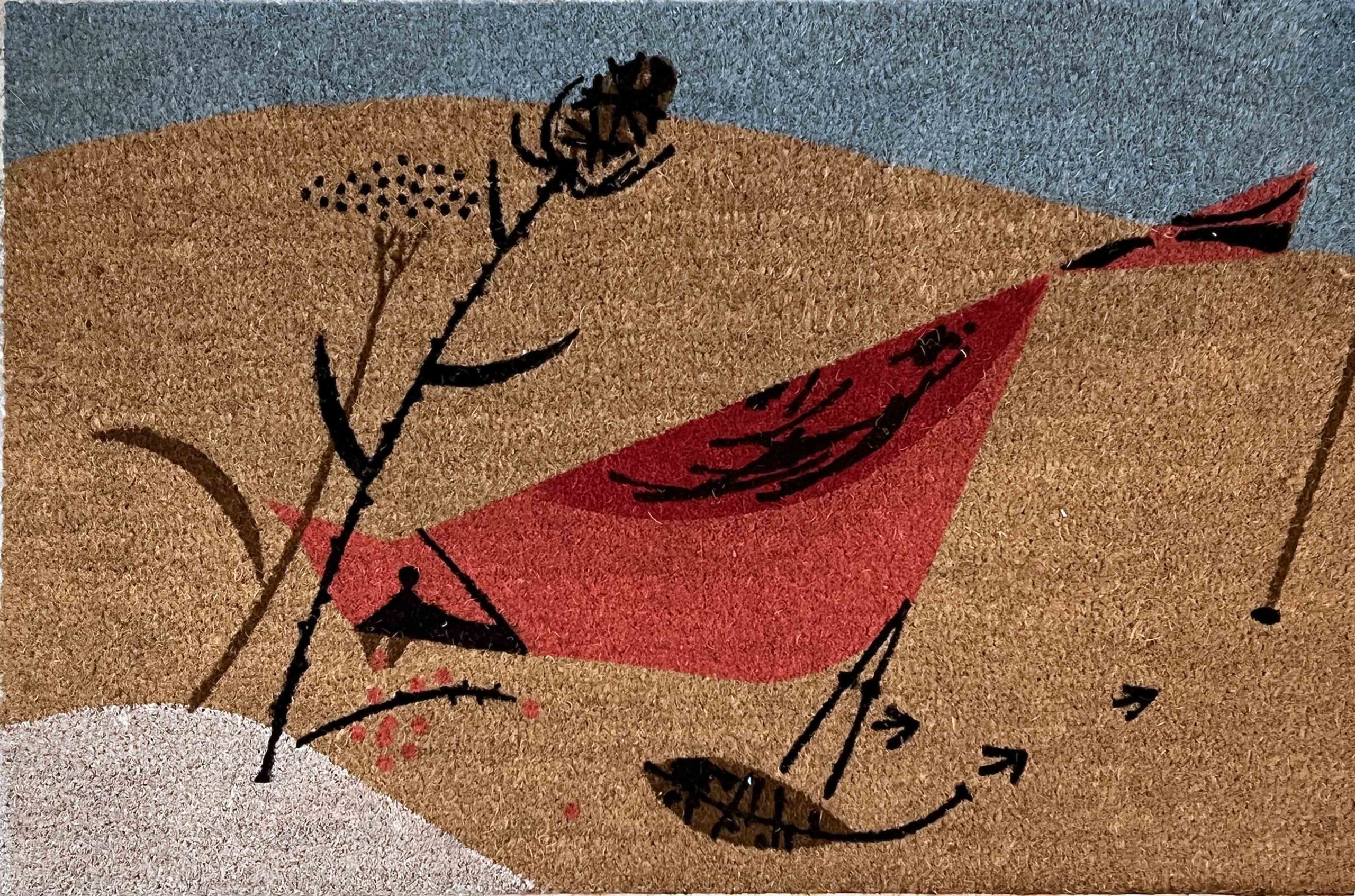 Cardinal Courtship Welcome mat - The Charley Harper Gallery