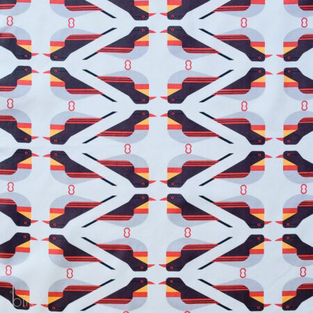 Red-billed Leothrix poplin fabric design