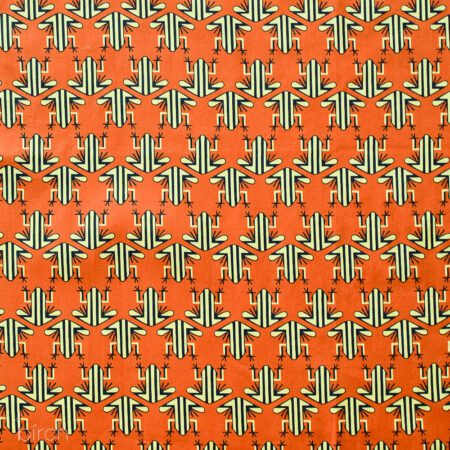 Yellow Dart Frog poplin fabric design