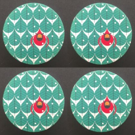 Coniferous Cardinal Stone Coasters - Image 4